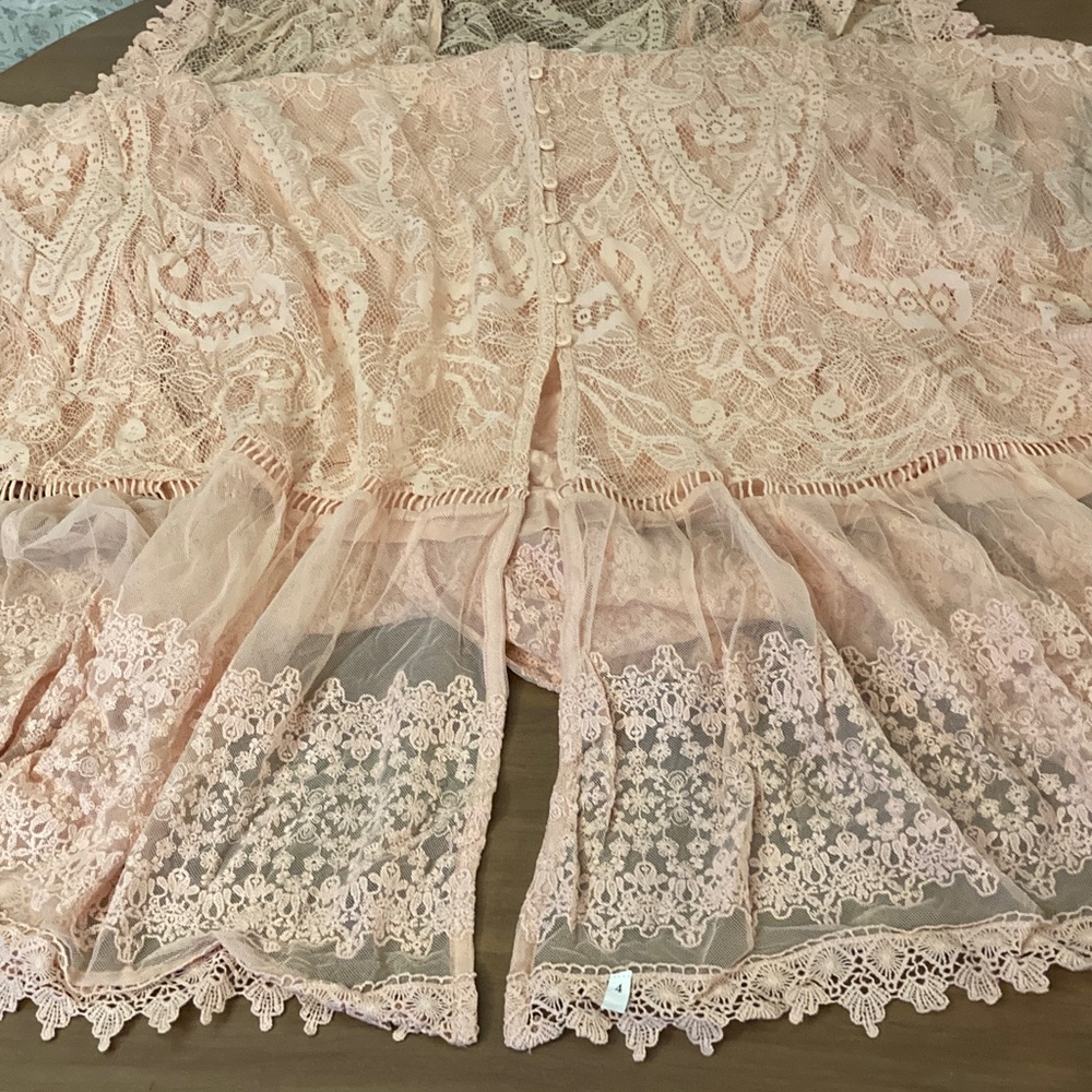 Torrid Blush Pink Lace Button-Front Maxi Dress - Picture 4 of 6